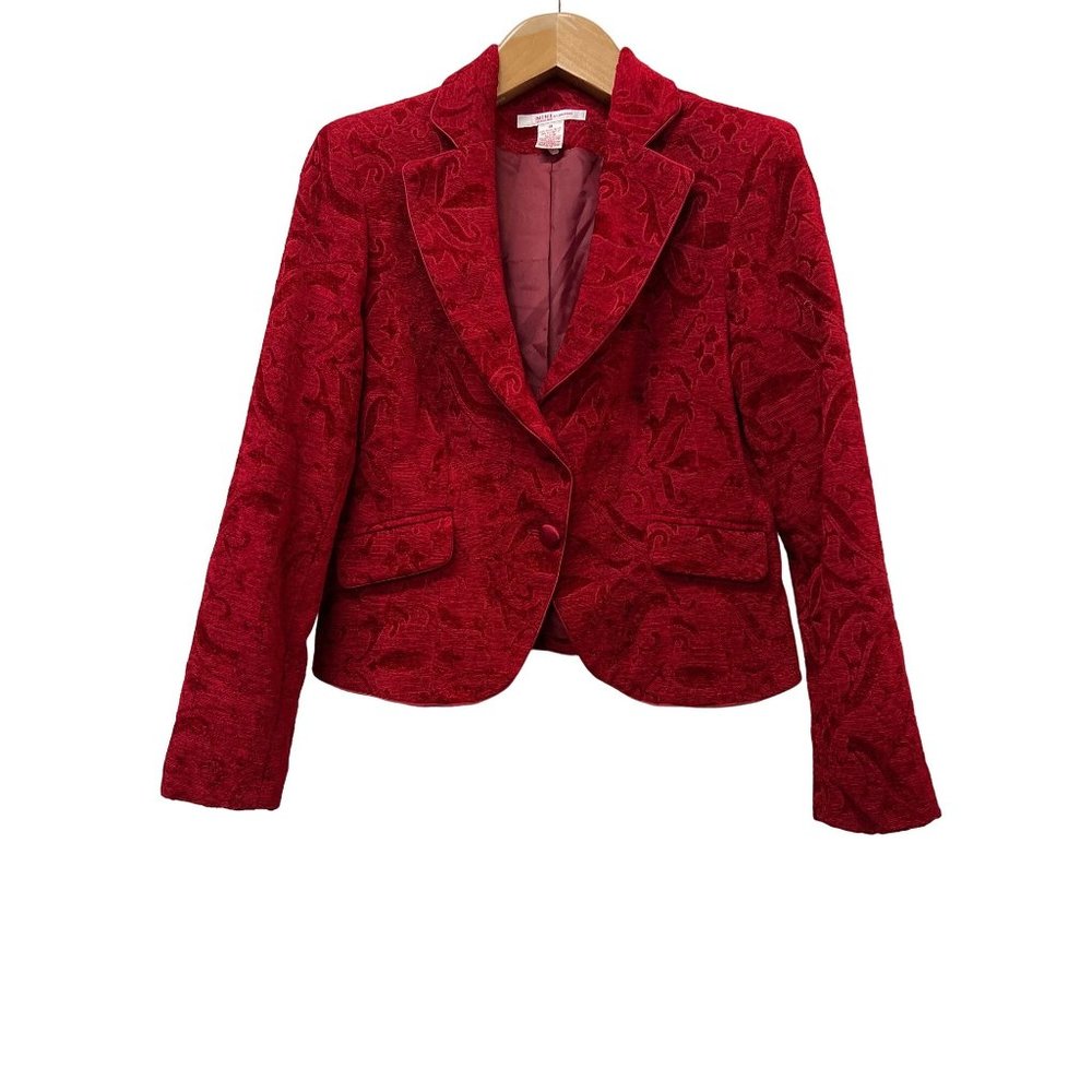 Nine West Red Jacket Gorgeous Tapestry Blazer